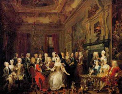 William Hogarth The Assembly at Wanstead House. Earl Tylney and family in foreground